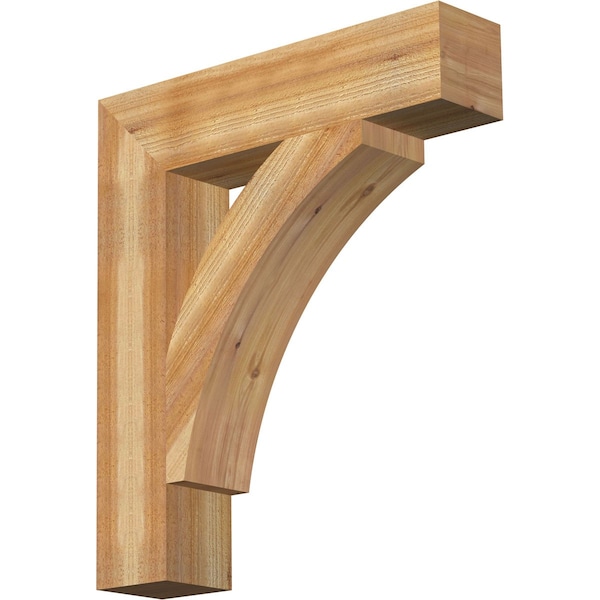 Ekena Millwork Thorton Block Rough Sawn Bracket, Western Red Cedar, 6"W x 28"D x 32"H BKT06X28X32THR05RWR - main